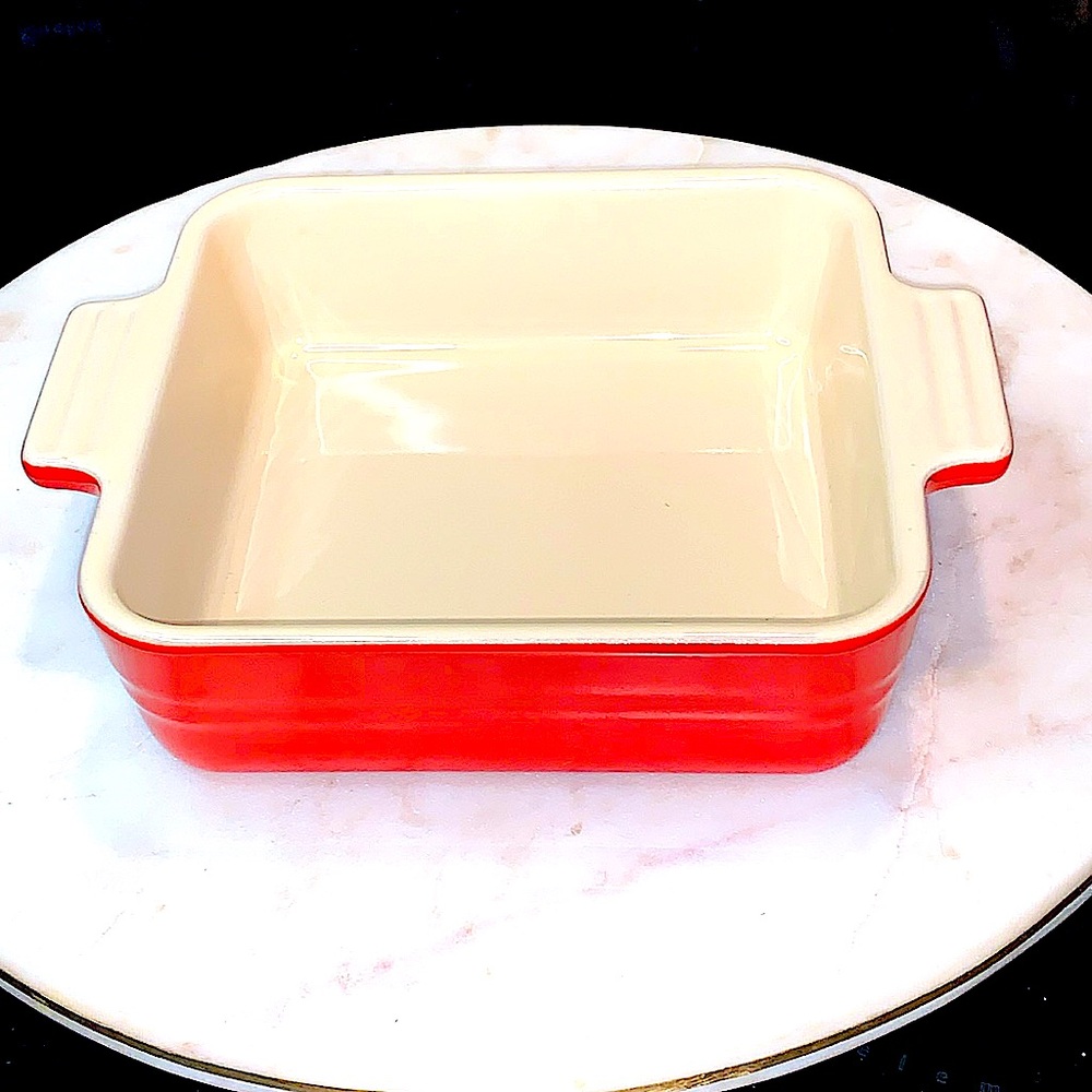 LE CREUSET POTERIE RED BAKING DISH STONEWARE 14 CM NEW